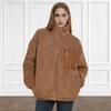 Women's Fleece Jacket Long Sleeve Zip Up Sherpa Coats Fall Winter Loose Fit Fuzzy Outerwear with Pockets