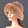 Women Outdoor Winter Warm Natural Fox Fur Hats Lady Knit Fur Cap Female Fashion Knitted Fluffy Real Rex Rabbit Fur Hat