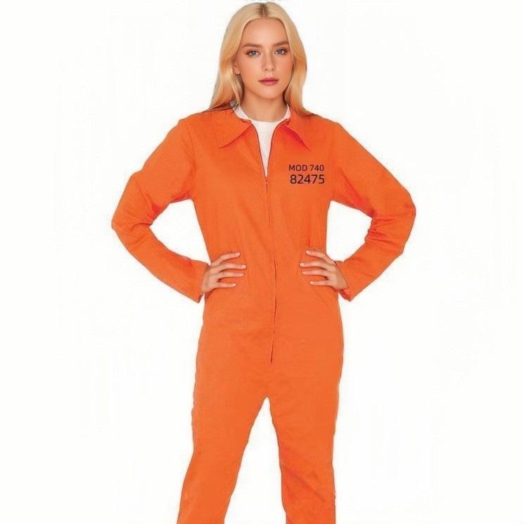 Unisex Halloween Cosplay Yellow Prisoner Costume for Adults and Kids