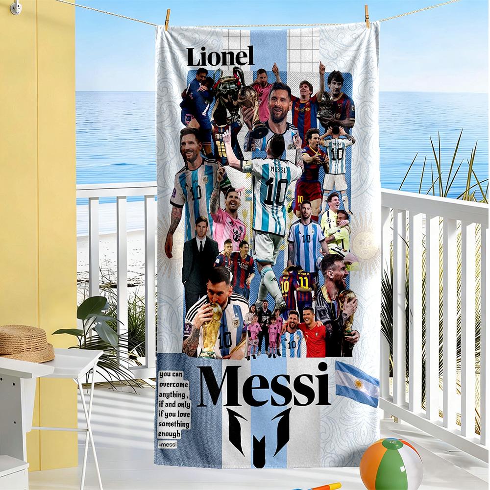 Messi Beach Towel Super Soft & Absorbent Comfortable Lightweight Ideal for Travel, Outdoor, Swim, Pool, Yoga, Surf, Camping, Hiking, Gym, Gift, Holida