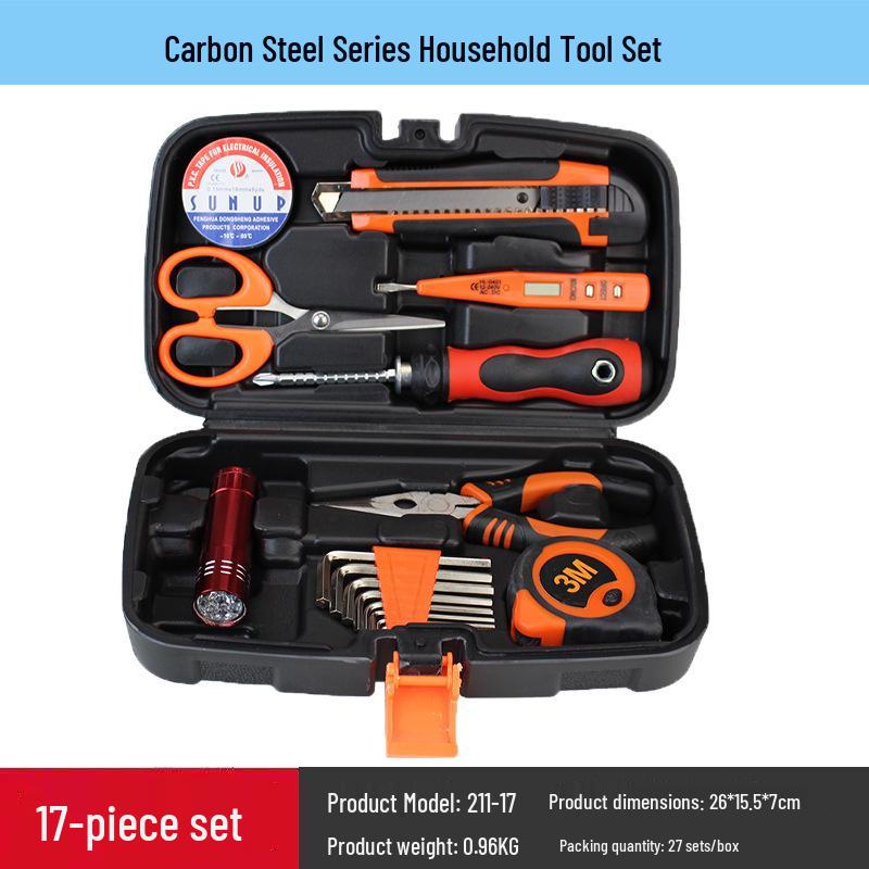 Carbon Steel Hand Tool Kit for Home, Vehicle, and Auto Repair