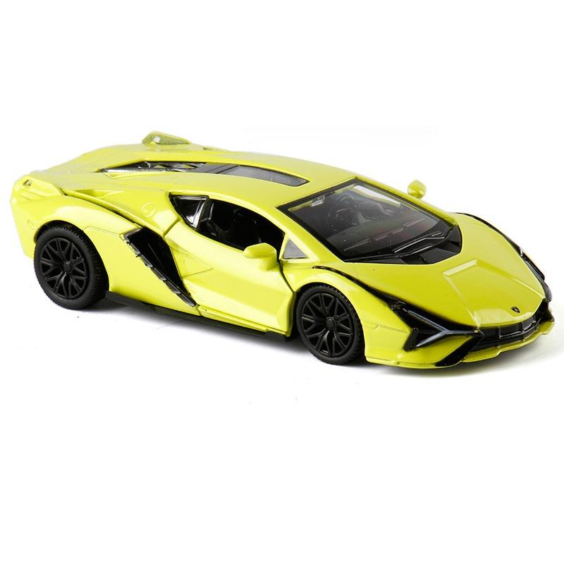 1/36 Lamborghini Sian FKP 37 Супер Игрушечная Машинка для Детей RMZ CiTY Литая Металлическая Миниатюрная Модель Инерционная Коллекция Подарок для Мальчика жёлтый