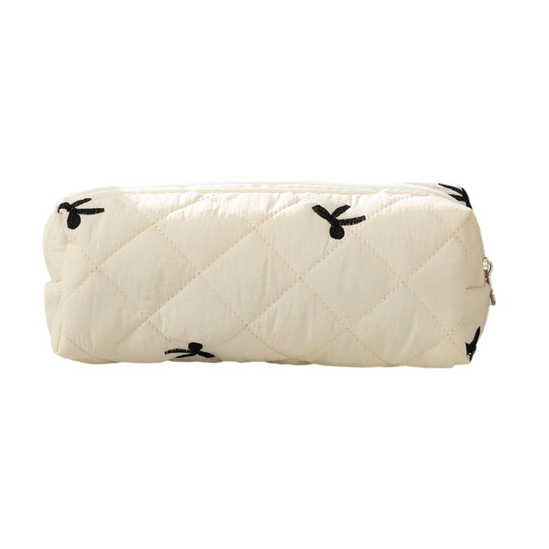 Bowknot Pattern Pencil Case for Student Girl Women Large Capacity Pen Pouches Pencil Organizers Bag Travel Cosmetic Bag