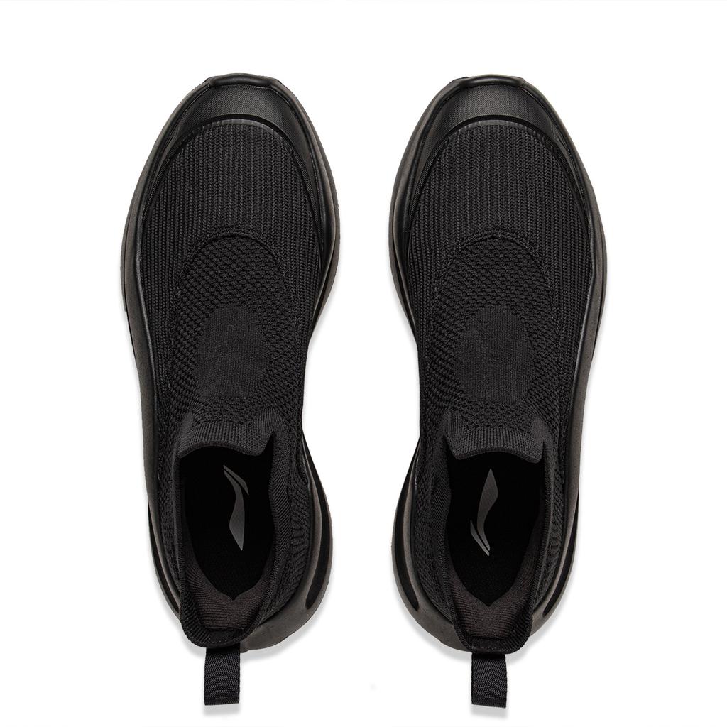 Li Ning Cushioning Slip Resistant Abrasion Resistant Lightweight Low top Casual Shoes Men's Night Black AGLV027-1