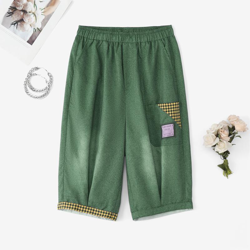 ZANZEA Women Casual Elastic Waist Summer Print Capri Pants