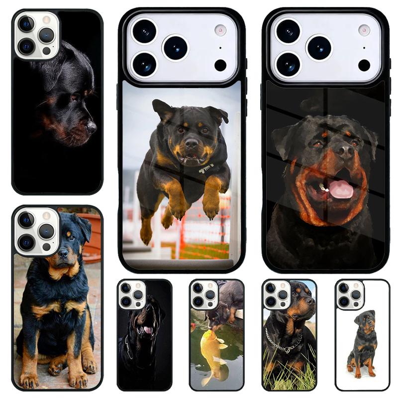 Cool Rottweiler Dog Soft TPU Phone Case for iPhone 17 Air 16 15 11 12 14 13 Pro Max Shockproof Cover