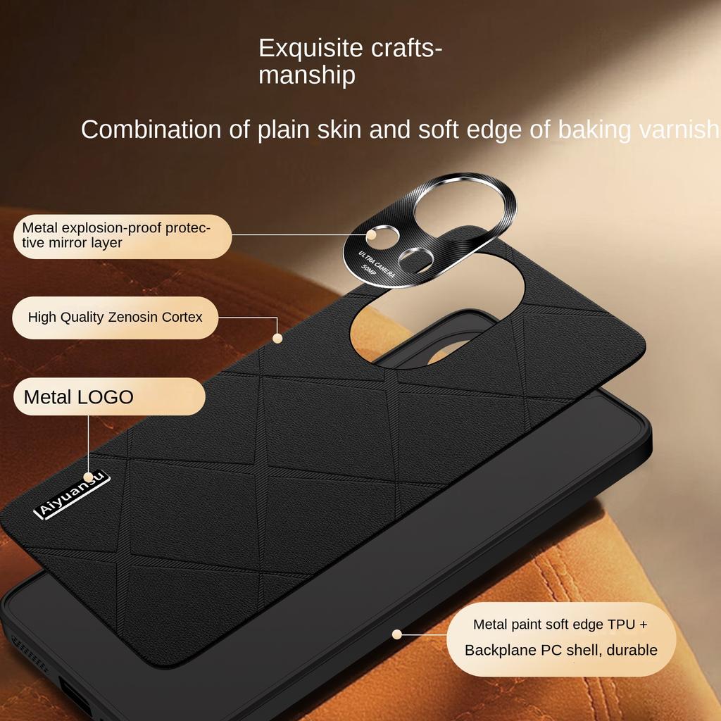 For Huawei Nova 13 13 Pro High-luxury Vegan Leather Metal Lens Protection Anti-drop and Anti-fingerprint Phone Case