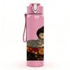 1PC Vintage Lady Lying Sofa Painting Print 750ml Color Plastic Sports Water Bottle Leakproof Flip Straw Lid Suitable for Sports Office Home Use