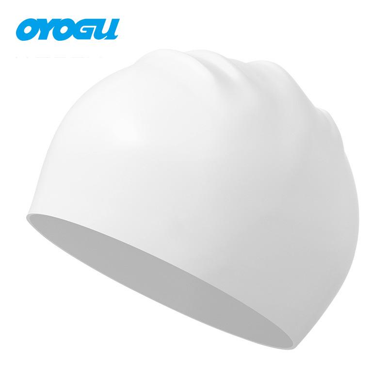 Adult & Children's Silicone Swim Cap - Unisex, Solid Color, Plus Size, Customizable with Logo