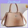 Large Womens Shoulder Bag With Contrast Colors And Crocodile Pattern Pu Material For Daily Outings