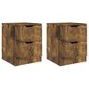 Vidaxl Nightstands, 2 Pcs, Smoked Oak, 40X40X50 Cm