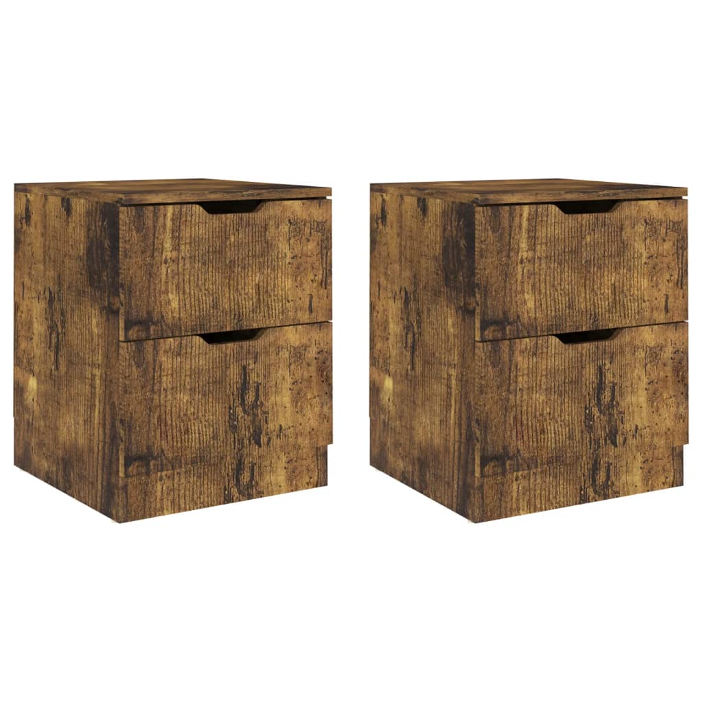 Vidaxl Nightstands, 2 Pcs, Smoked Oak, 40X40X50 Cm