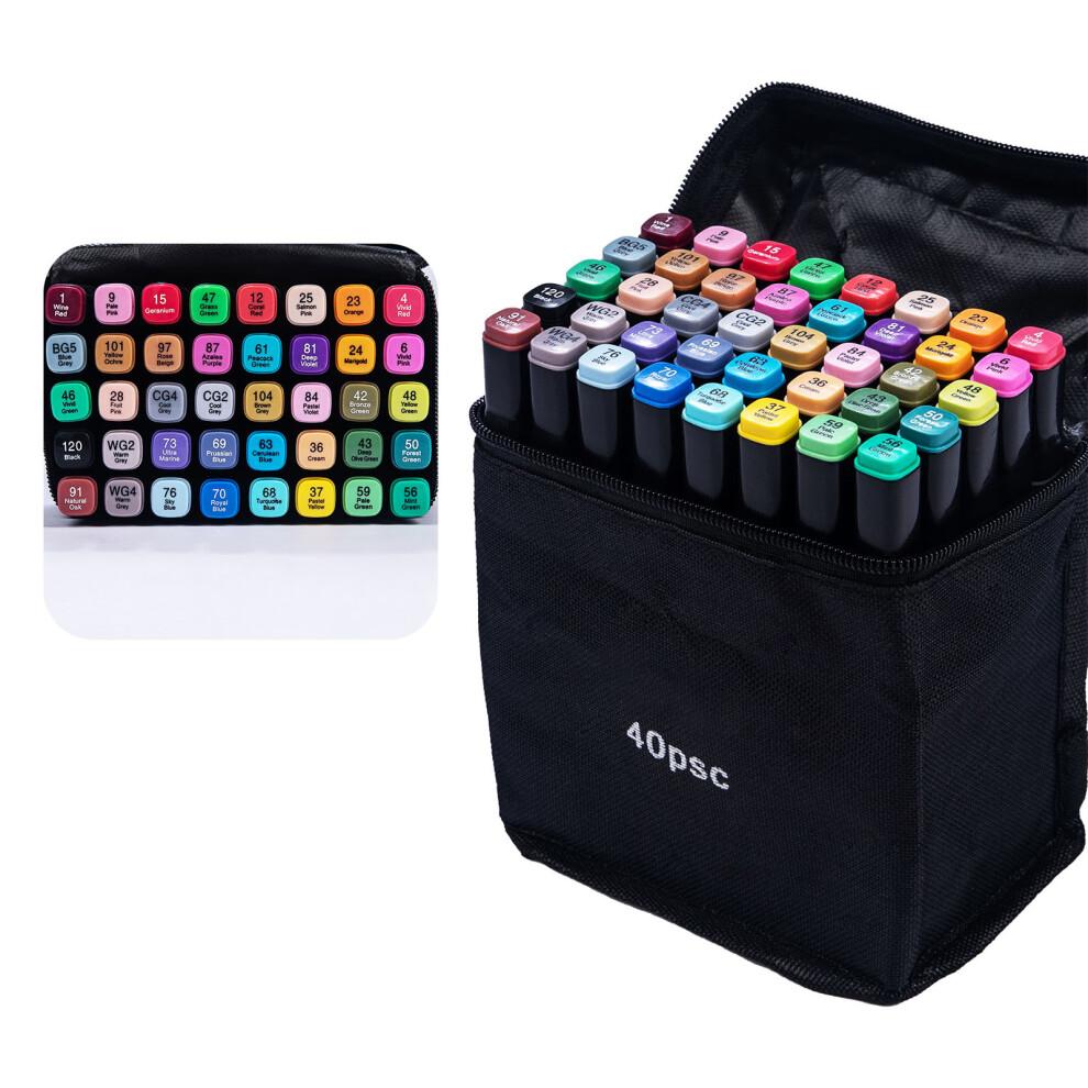 24pcs to 120Pcs Ergonomic Art Markers Set Double Tip-40 colors