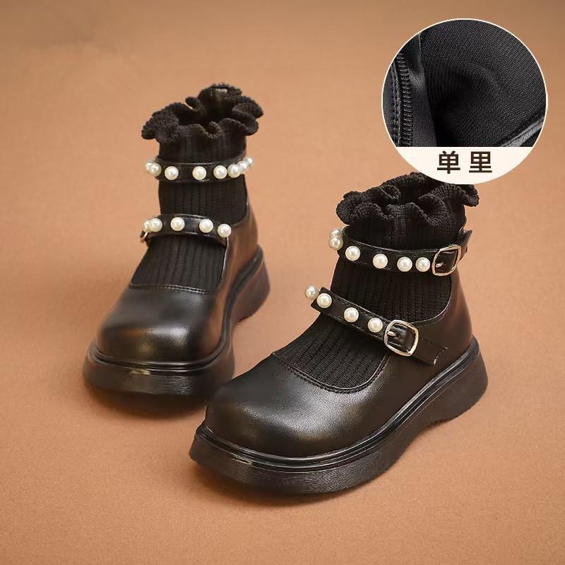 Girls socks boots 2025 autumn and winter new boots baby socks boots children single boots girls fleece short boots Martin boots