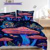 Mushroom Pattern Bedding Quilt Set Quilt Cover Pillowcase Home Decoration Birthday Gift (1 * duvet cover + 2 * pillowcase, without core)