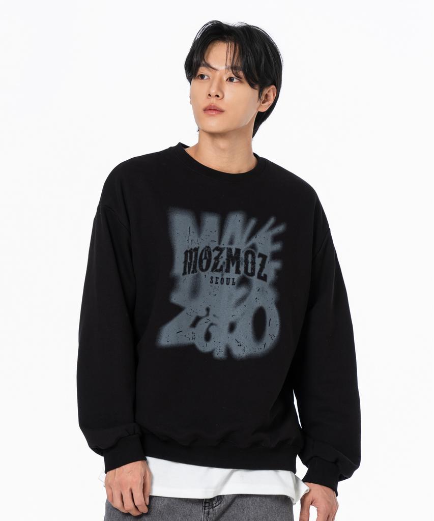 MOZMOZ Heys Seoul Graphic Oversized Sweatshirt Black
