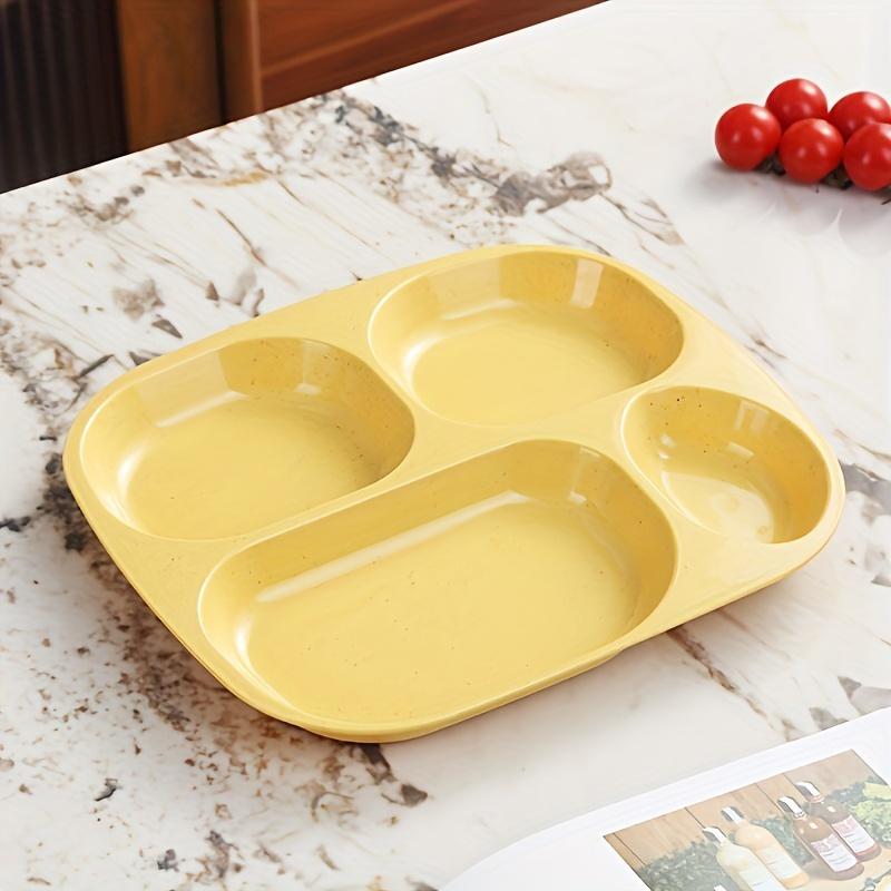 1PC Drop- Divided Plates, Microwave & Dishwasher Safe, Lightweight Plastic Picnic Plates Made of Healthy Materials