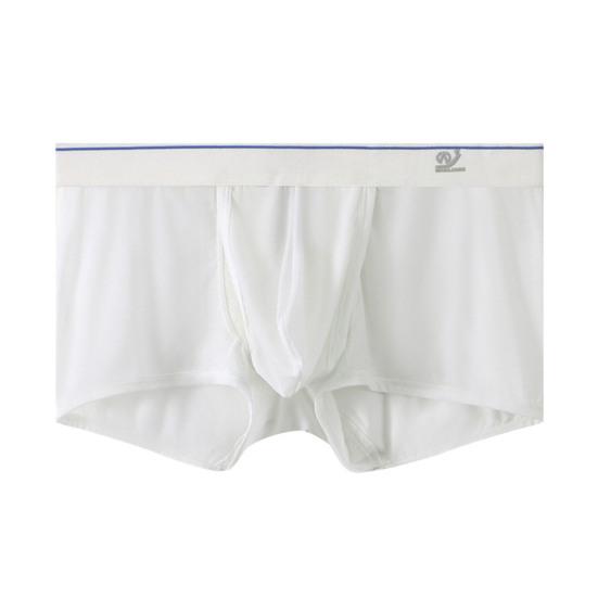 Boxer pour hommes, sous-vêtements taille basse, taille élastique, coupe ajustée, short, slip, couleur unie, convexe en U, culotte fine en soie glacée