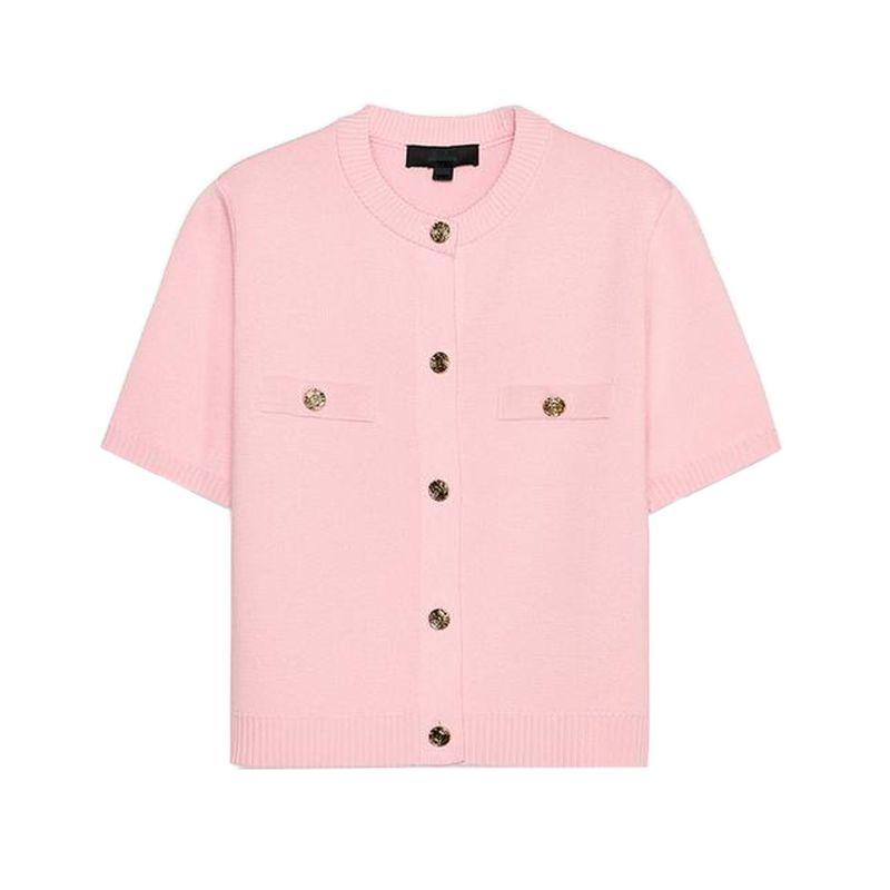 Summer New Product Women's Clothes Classic Style Round Neck Short Sleeve Minimalist Fashion All-Match Short Knitting Outwear 1822022