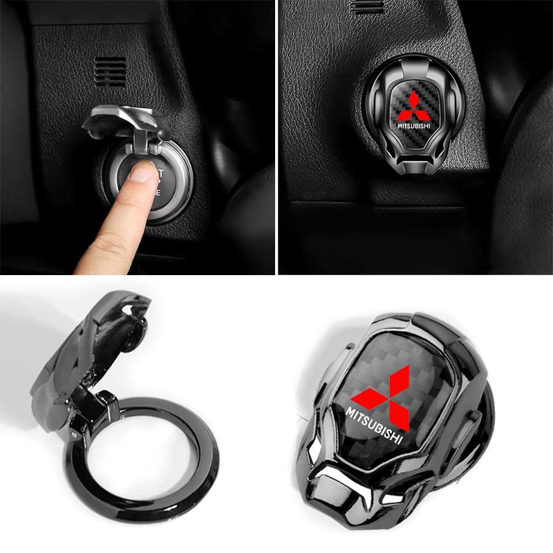 1Pcs Car One-Click Start Buttons Protective Cover Decoration For Mitsubishi ASX Lancer L200 Pajero Sport Attrage Mirage Eclipse