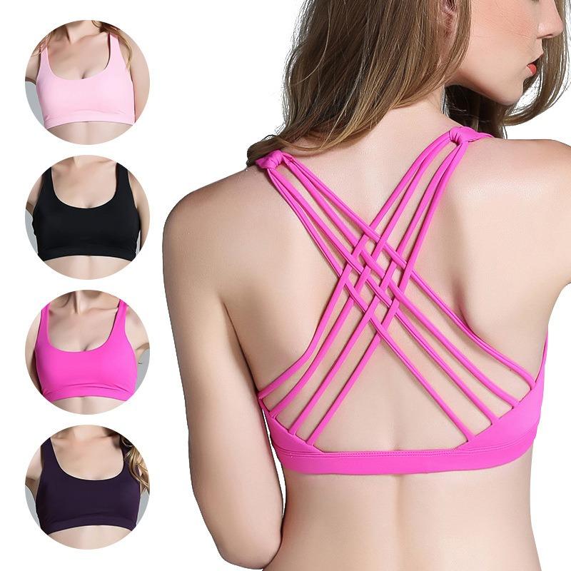 Womens Beauty Back Wireless Padded Gathering Sports Bra For Yoga Gym