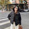 Women's 2026 Knitted Patchwork Sleeve Cotton Jacket - Short, Two-Piece Style, Autumn/Winter New Fashion Outerwear