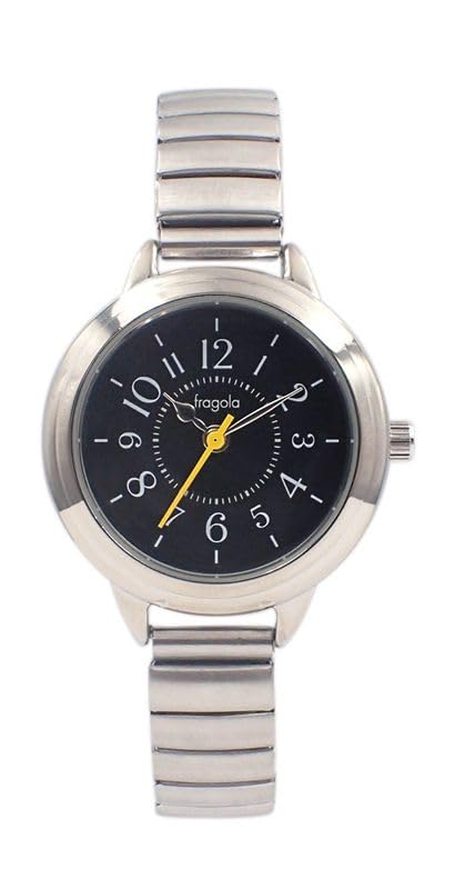 

[Follow] Fragola Watch 10 ATM Water Resistant Bellows Watch N04023A-5 SV/BK Women s Silver