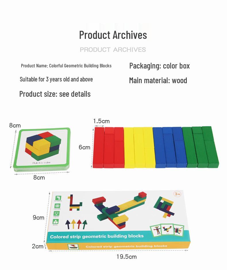 Montessori Educational Wooden Puzzle: Colorful Geometric Shape and Color Recognition Blocks for Children