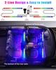 Car LED Strip Ambient RGB Full for Interior Ambient Ambient Remote App Timer Music USB Cigarette Lighter Dual Power 12V 48SMD Light, Footlight, Light,