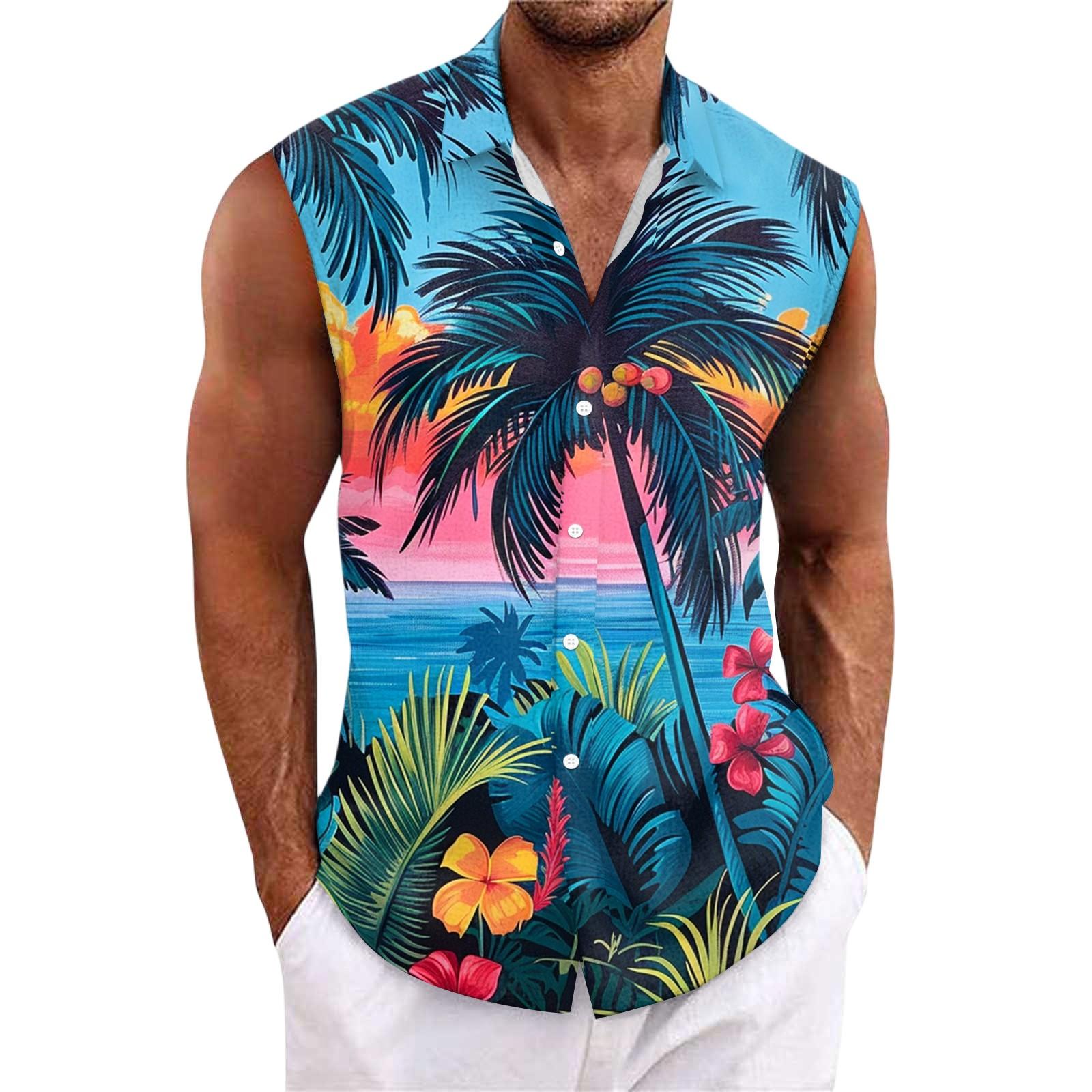 

Чоловіча гавайська сорочка на ґудзиках з лацканами, футболка, топ XXXL