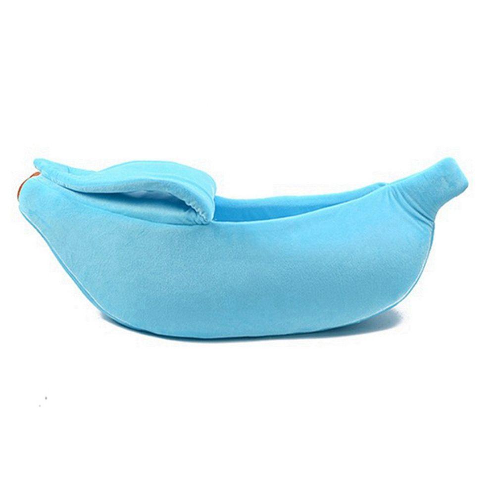 Warm Cute Indoor Kennel Mat Cave House Pet Sleeping Bag Banana Cat Bed Dog Bed Cat Cushion S синий