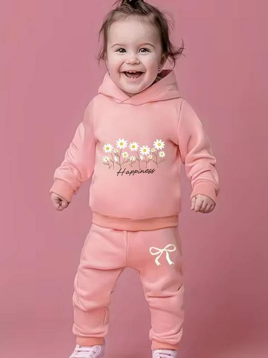 Adorable Baby Girl Wool Sweatshirt & Stylish Sweatpants Set for Autumn/Winter Outdoor Fun – Perfect New Baby Gift