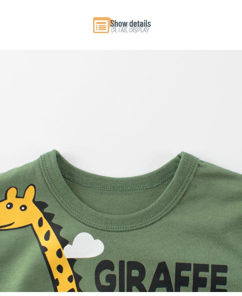 Kids' Cartoon Animal Print Summer T-Shirt - Korean Style Short Sleeve Top for 2026