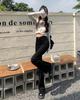 Women's American Retro Brown High-Waist Flared Jeans - Fall 2023 Trend