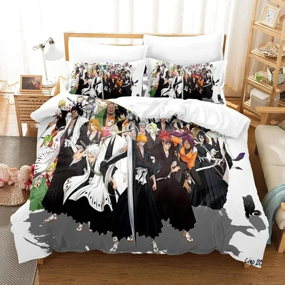 Fashion Anime 3D The Bleach Bedding Set Printed Bed Set With Pillowcase Bed Duvet Cover Soft Queen King Size Bedclothes Home