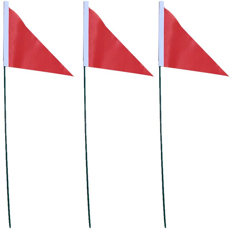 Zhan Kai 10-Pack Small Red Triangular Marker Flags with Iron Poles