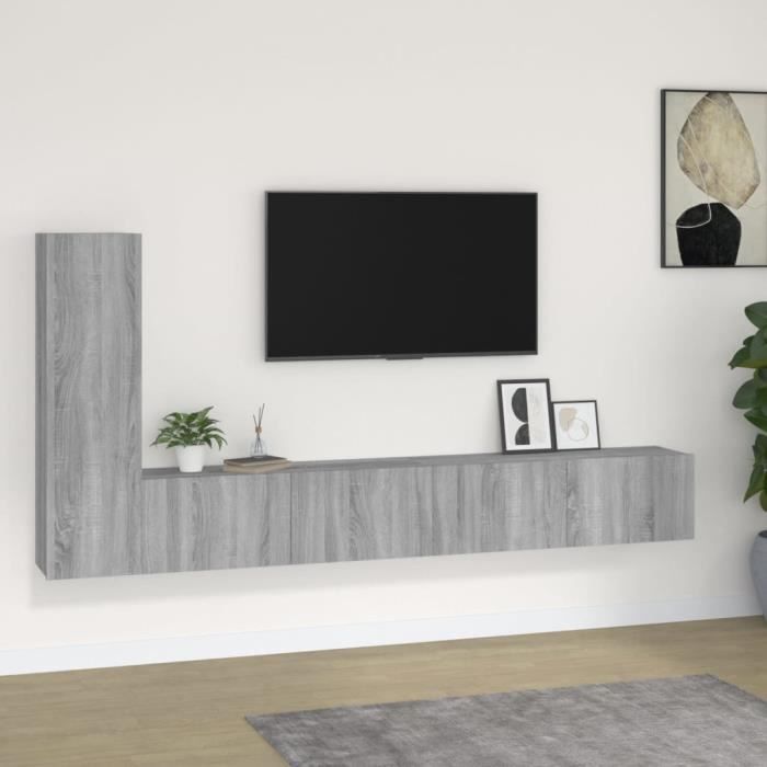 VidaXL TV Unit Set 3 Pcs Sonoma Grey Engineered Wood 3114324