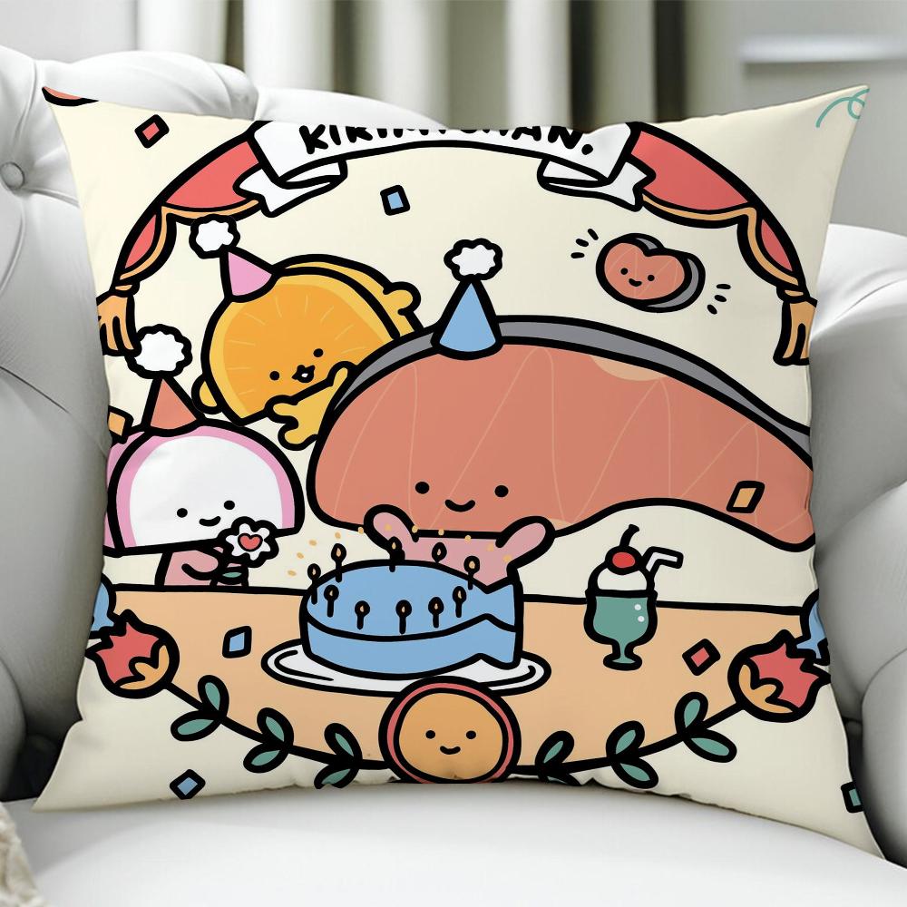 Kawaii KKIRIMICHAN cushion cover Birthday Anniversary Gifts Double Sided Printed Zipper Cushion Cover Soft Skin Bedding