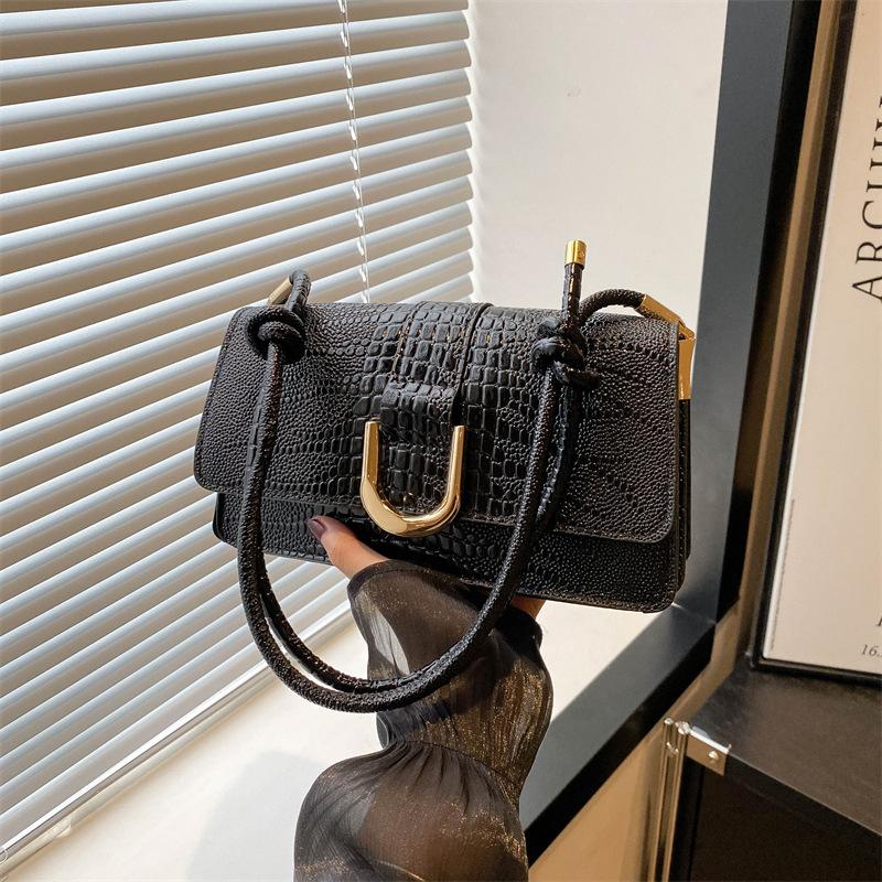 

Texture niche design premium bag 2025 new contrasting color shoulder handbag small square bag versatile messenger bag