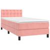 VidaXL Lit à sommier tapissier avec matelas Rose 90x200 cm Velours - Modèle 3141526