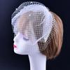 Birdcage Veil Wedding Hair Accessory With Beadwork Peal and Hair Comb Tulle Face Cover Veil For Bride PhotoShoots