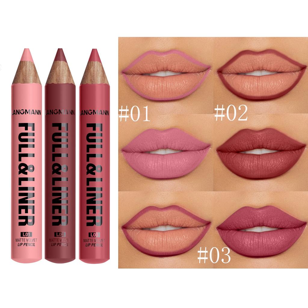 Delineador de Labios y Color Completo en 12 Tonos Mate, Fórmula Ligera para Todos los Tipos de Beige Claro Adecuado para Labios con Look Completo, Delinea y Rellena el Look de los Labios