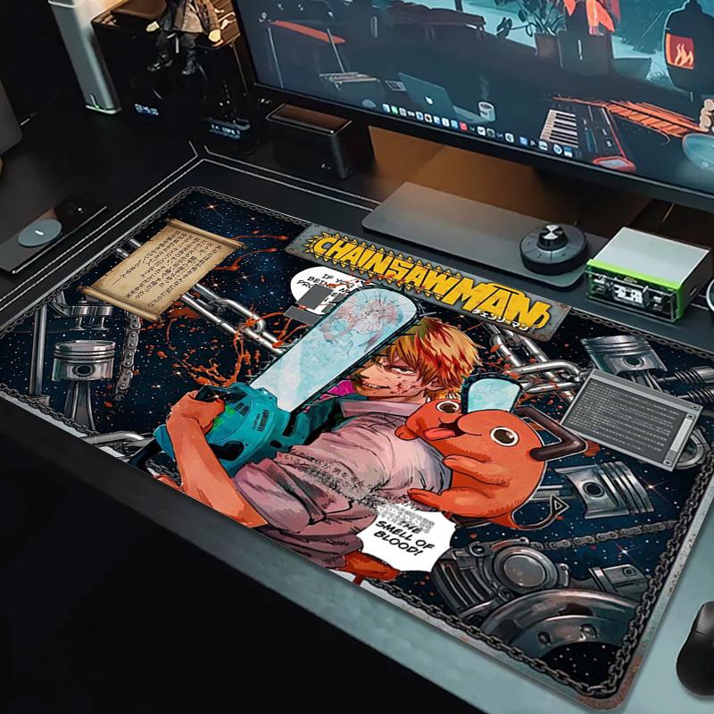 Chainsaw Man Color Mouse Pad Large Gaming Table Cushion Non-slip Laptop Tablet Big Mousepad XXL Mat Mini PC Playmat With Lock Edge