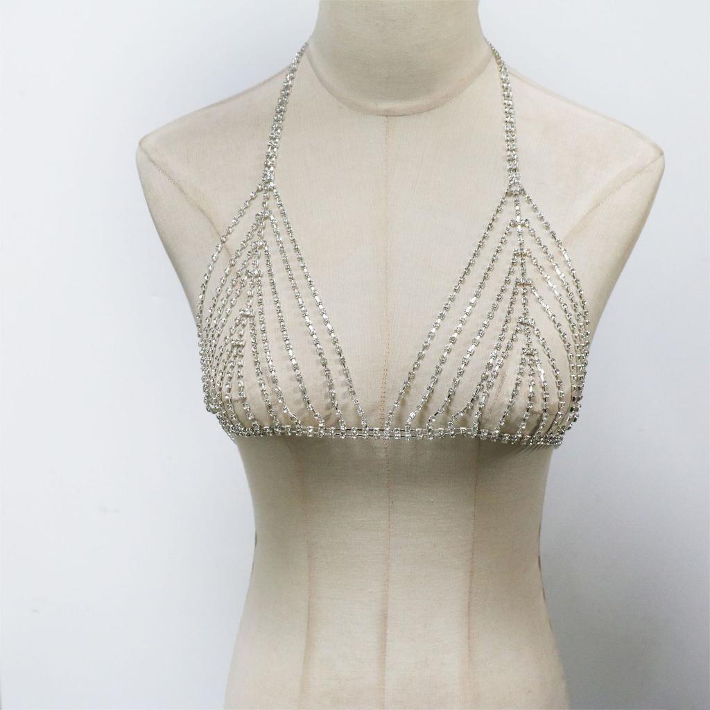 Sexy Jewelry, Stylish And Simple Rhinestone Breast Chain, Sexy Nightclub Party Wear European And American Products
