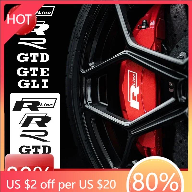 Nowy Nowy 1zestaw Naklejka na zacisk hamulcowy samochodu Odporna na ciepło Naklejka do Volkswagen Tiguan Bora POLO PASSAT CC Touran GOLF Jetta Arteo