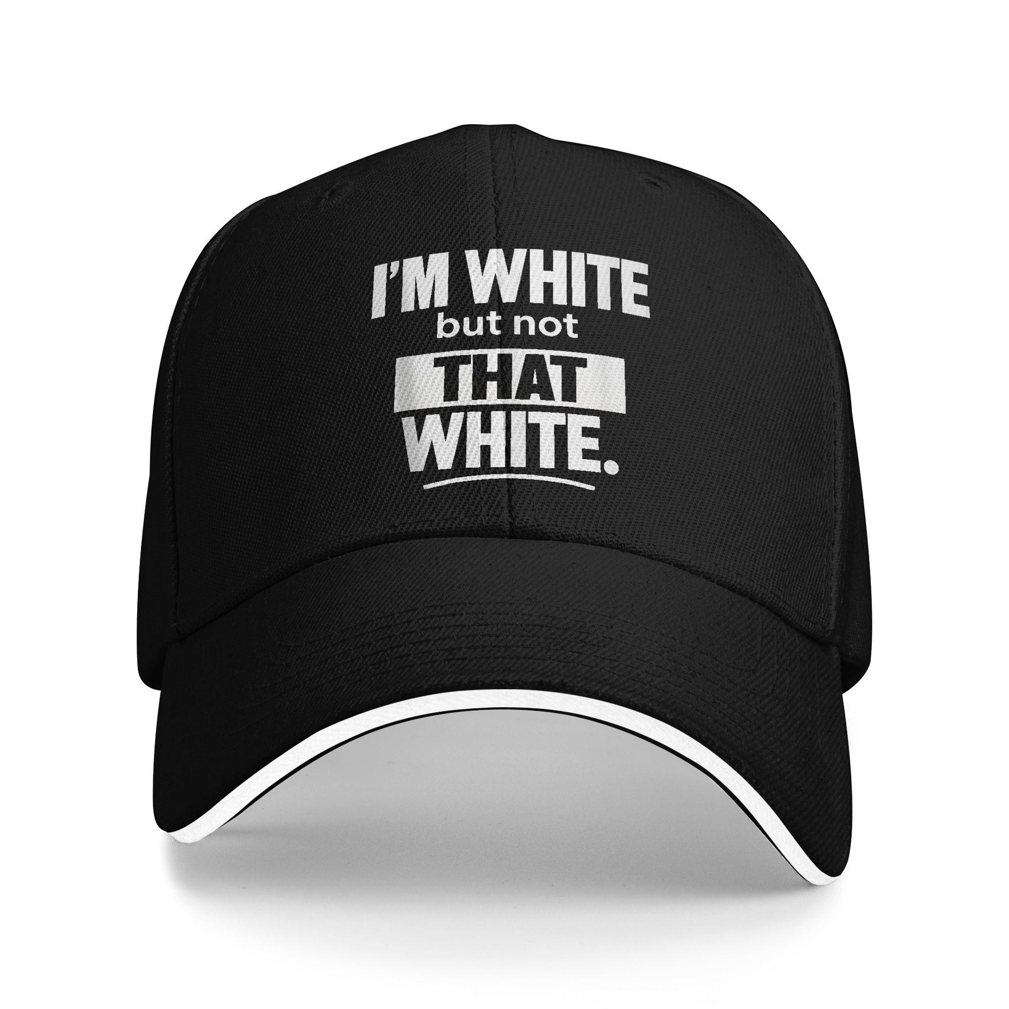 I M White But Not That White Funny Meme Baseball Cap Y2k Cute Trucker Hat Summer Women Men Kpop Rock Baseball Caps As Picture чёрный