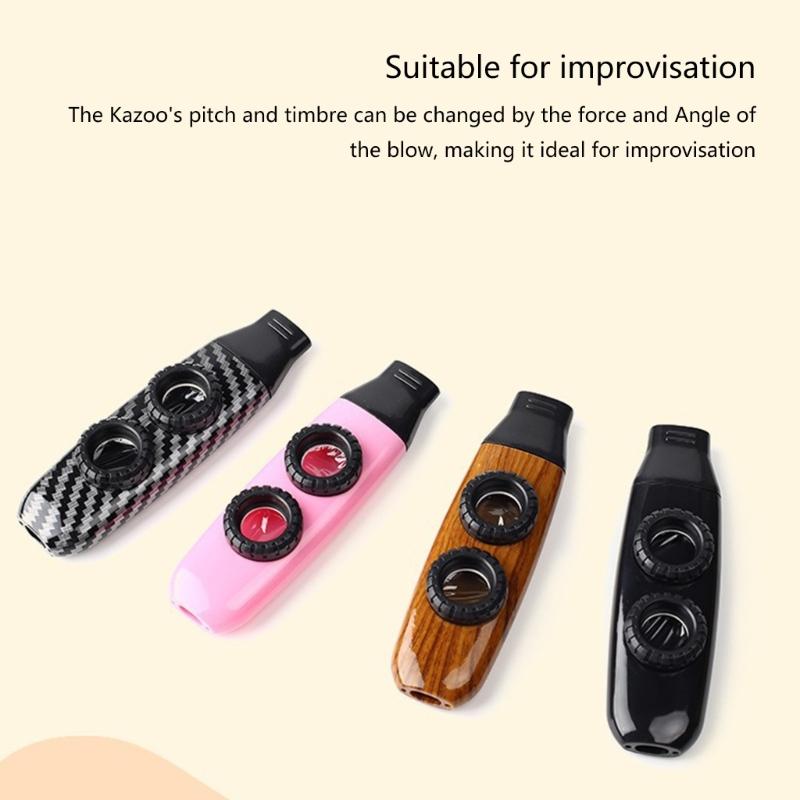 ABS Double Membranes Kazoo Portable Double Hole Kazoo Accompaniment Musical Instrument Gift for Child and Adult