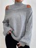 Autumn Winter Off Shoulder Half High Neck Sweater for Women Loose Oversized Knitwear Luxurious relaxed-fit slimming and versatile top