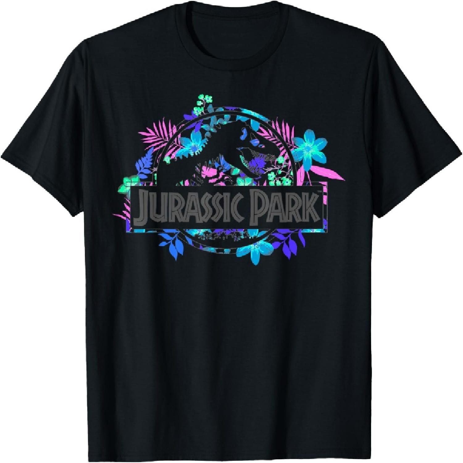 Jurassic Park Tropical Floral Logo Graphic T-Shirt T-Shirt XXXXXL разноцветный