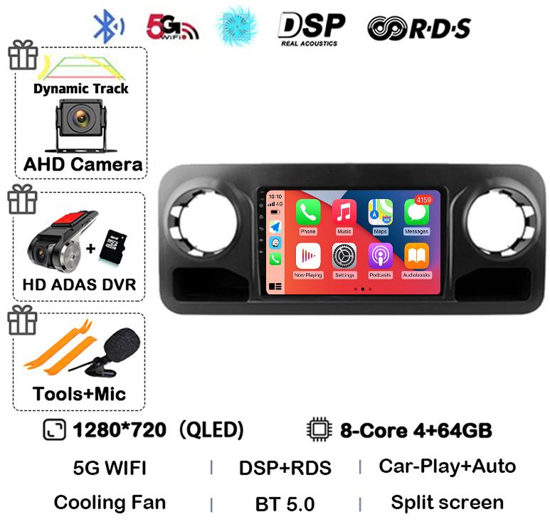 Android 14 Auto Carplay For Benz Sprinter 2018 2019 2020 2021 2022 Car Radio Multimedia Video Player Stereo GPS 4G WIFI Audio BT
